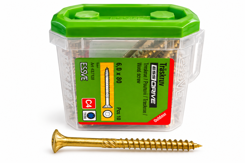 Wkręty do drewna ESSVE ESSDRIVE 6,0x80 mm C4 (10 szt.)